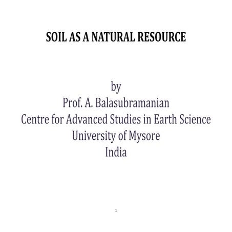 Soil as a natural resource