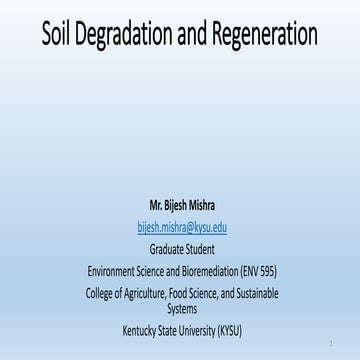 Soil degradation and regeneration