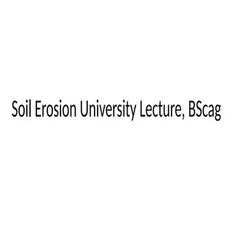 university lecturer note on soil erosion