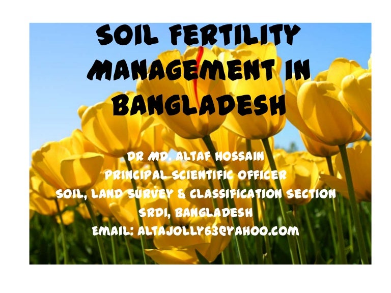 Soil fertility management in bangladesh