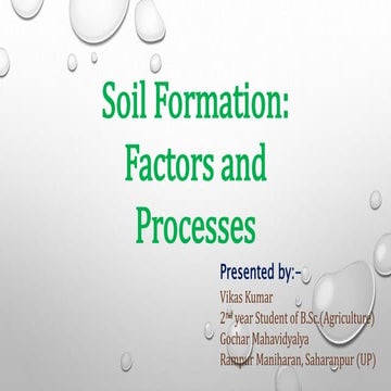 Soil formation -  Factors and Processes