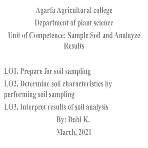 Sample soil and analyze results pptx