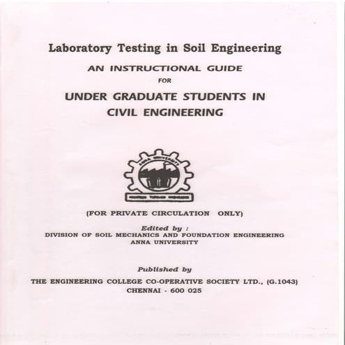 Soil Mechanics Lab Manual including some International Standards