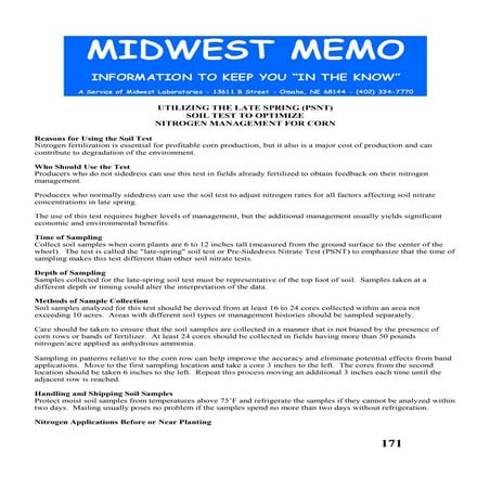 Pre-Sidedress Nitrate Test | PDF