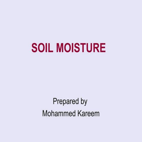 Soil moistur