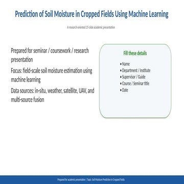 Advanced Machine Learning Techniques for Predicting Soil Moisture in ...