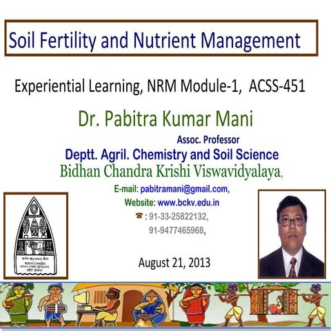 Soil pH and EC,  P K MANI