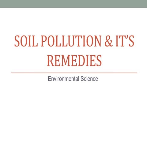 Soil pollution
