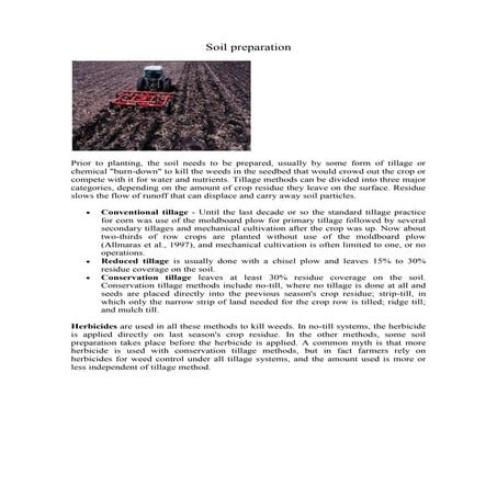 Soil preparation