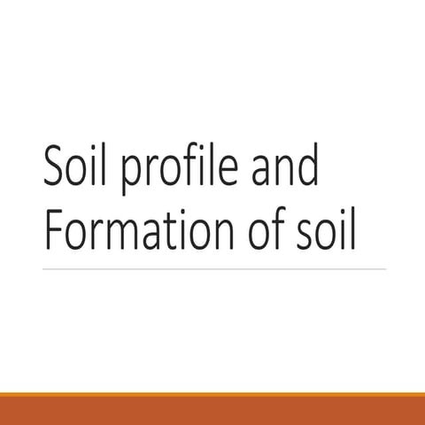 Soil profile and formation of soil