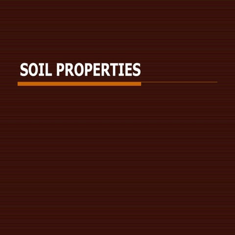 Soil properties