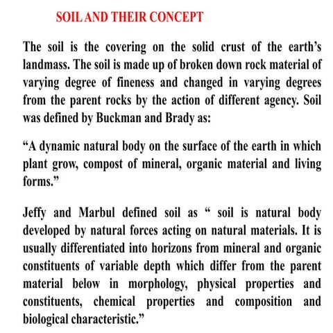 Soil properties and concepts