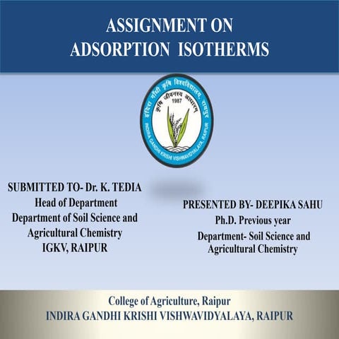 ADSORPTION  ISOTHERMS 