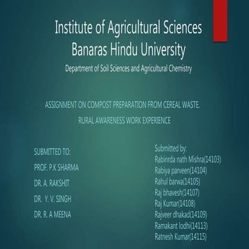 compost prepared from cereal waste