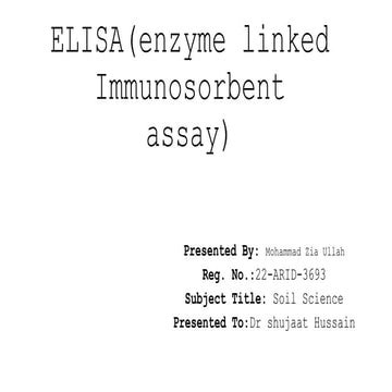 Enzyme Linked Immunosorbent Assay POWER POINT | PPTX