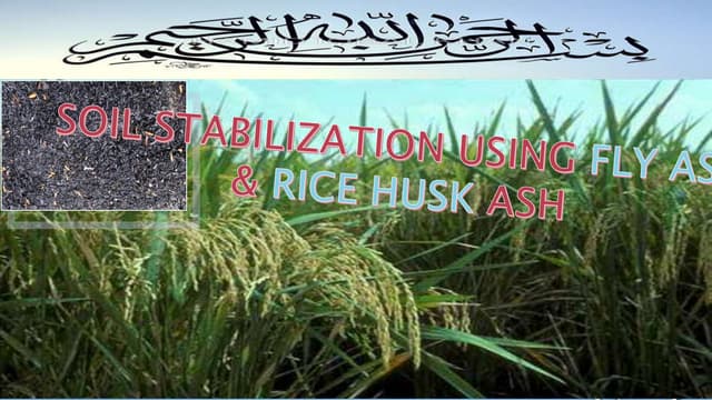 Soil stabilization using fly ash & ...