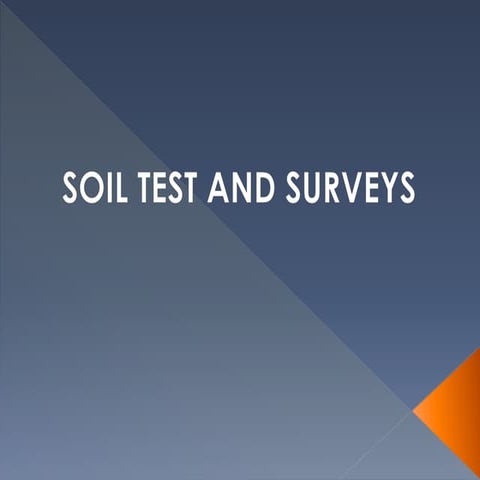Soil Test and Surveys