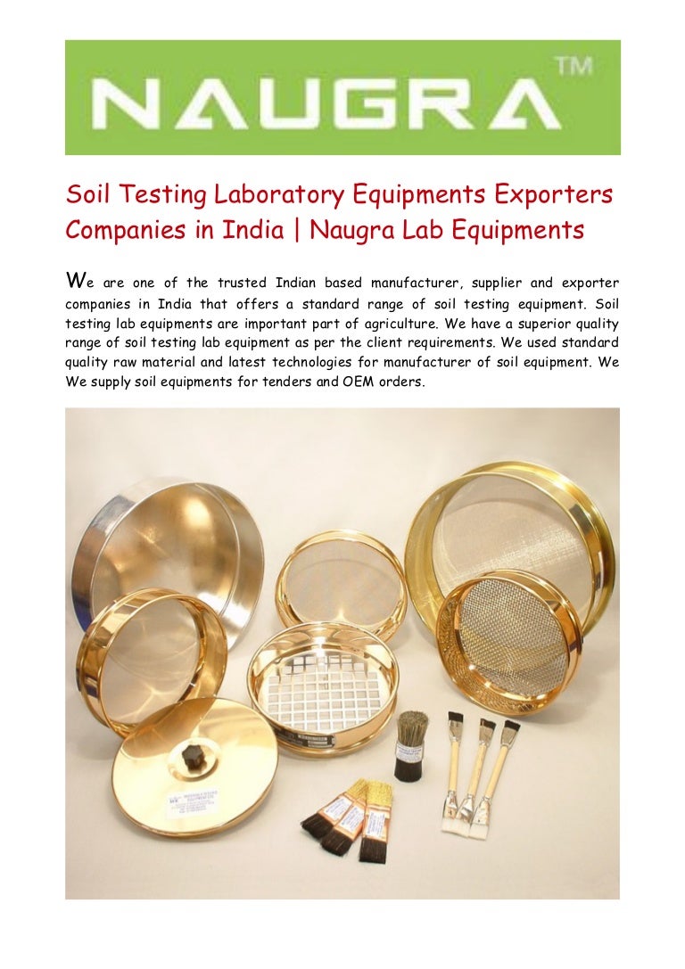 Soil Testing Lab Equipments Exporter In India