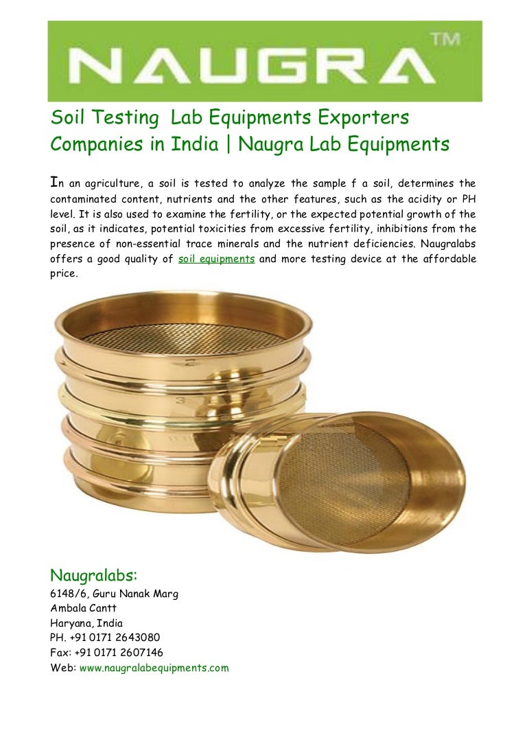 Soil Testing Lab Equipments Exporters Naugra Lab Equipments