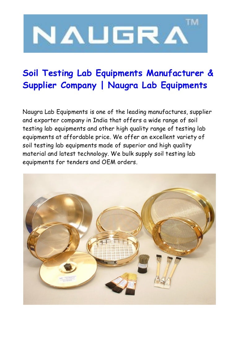 Soil Testing Lab Equipments Supplier & Manufacturer Naugralabs