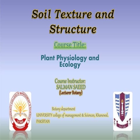 Soil Texture and Structure by Salman Saeed 