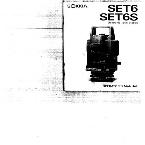 Sokkia set6 Total Station manual