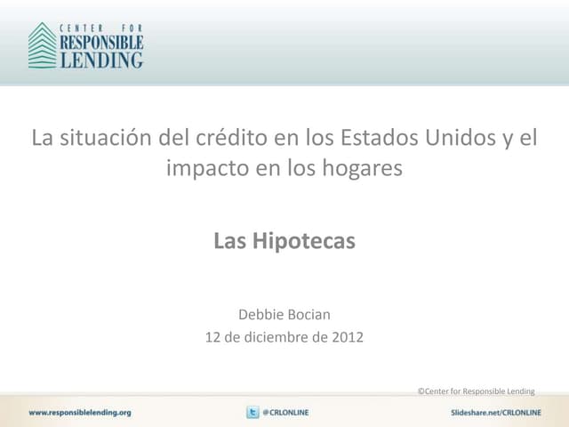 La situación del crédito - Las hipo...