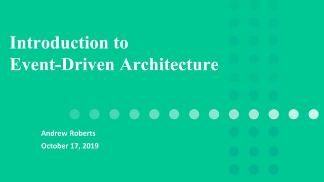 Introduction to Event-Driven Architecture 