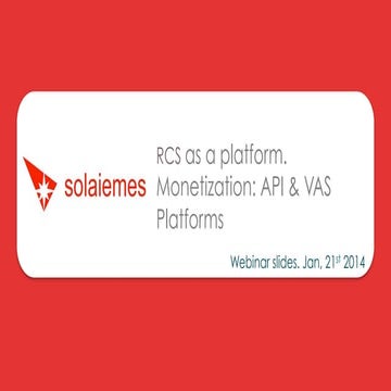 Solaiemes RCS Monetization. API & VAS Platforms Webinar slides