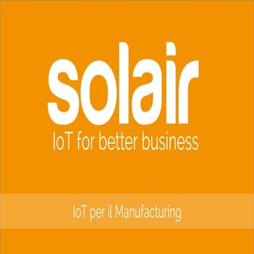 Solair IoT per il settore manifatturiero