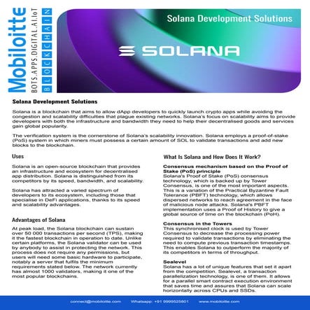Solana blockchain development - Mobiloitte