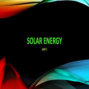 Solar energy