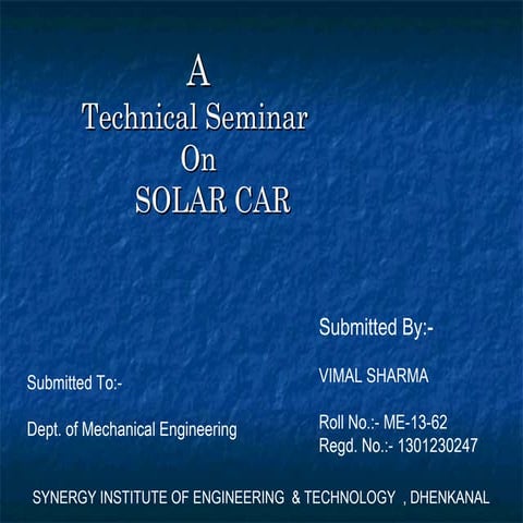 Solar cars-1 by vimal   sharma