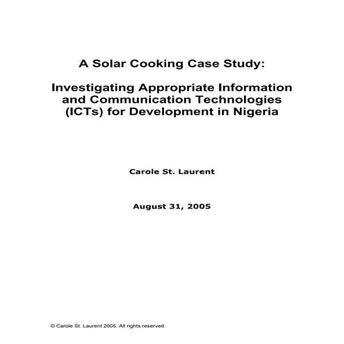 ICT4D: A Solar Cooking Case Study
