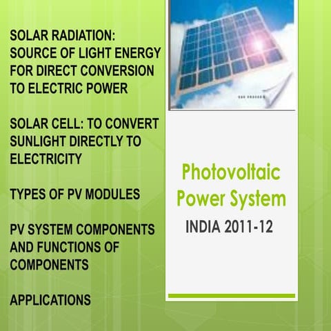 Solar Photovoltaic Energy