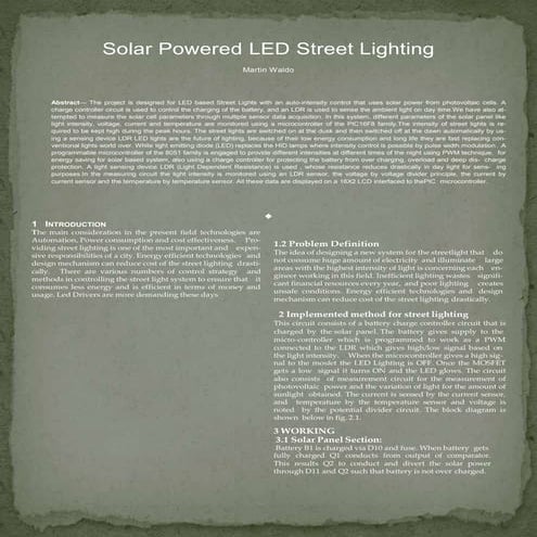 Solar powered led street lighting