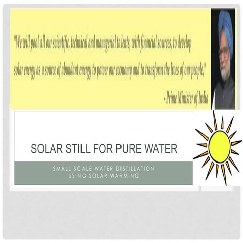Solar still for pure water
