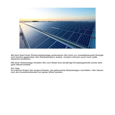 Solaranlage kaufen