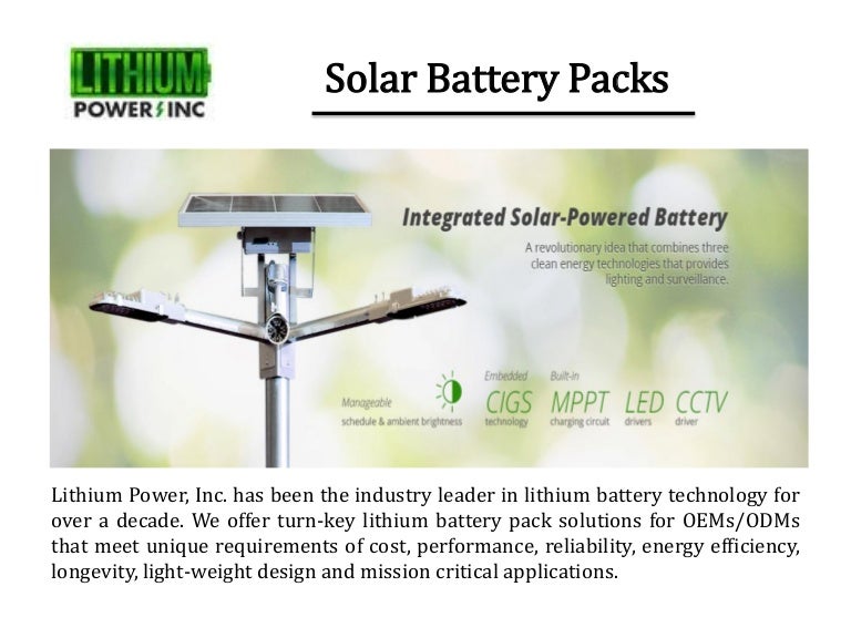 Solar battery packs