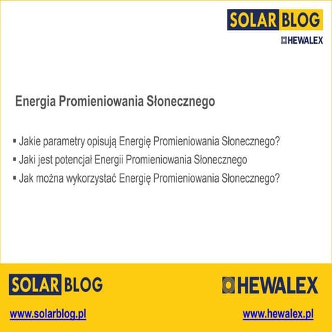 Energia Promieniowania Słonecznego