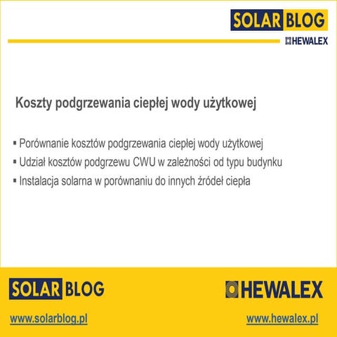 Koszty podgrzewania ciepłej wody użytkowej CWU