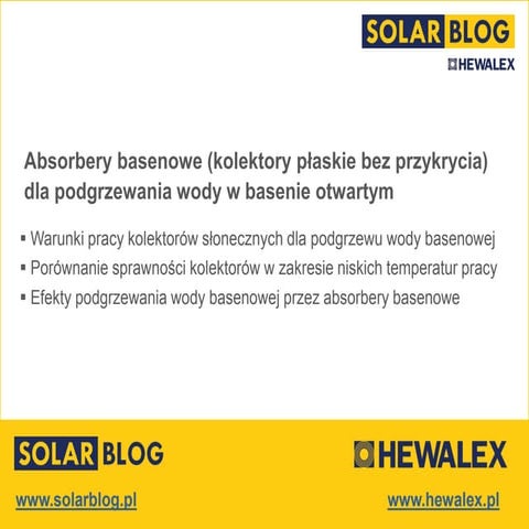 Podgrzewanie wody w basenie otwartym - absorbery basenowe