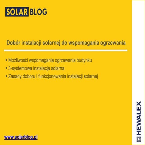 Dobór instalacji solarnej do wspomagania ogrzewania