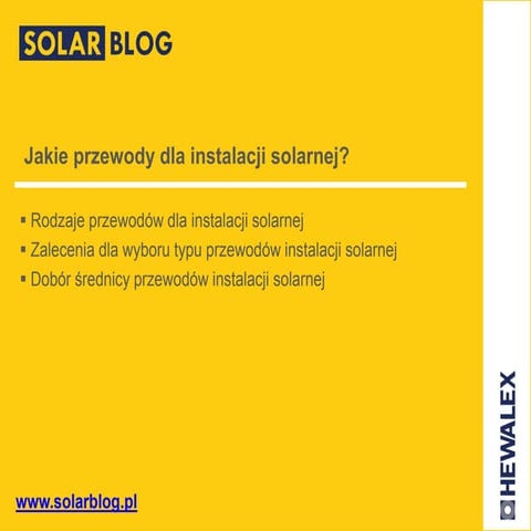 Jakie przewody w instalacji solarnej?