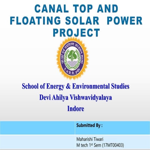 Solar canal and floating power plants. | PPTX