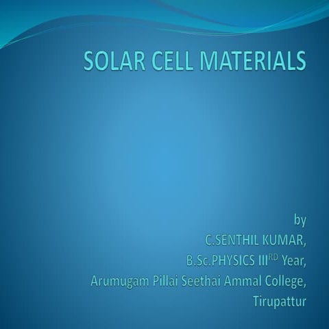 Solar cell materials me