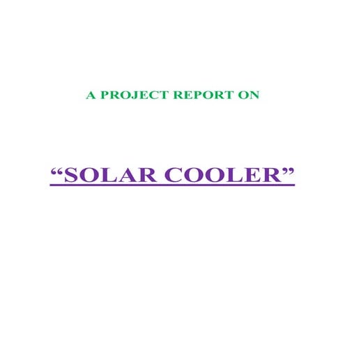 Solar Cooler