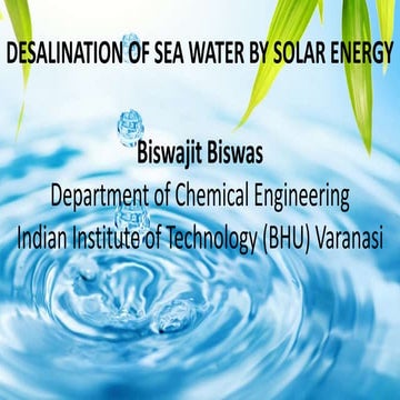 Solar desalination