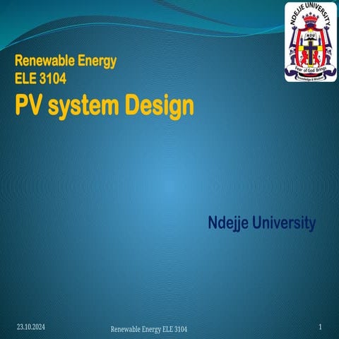 Solar design in renewable energy resources, a content for learning purposes i...