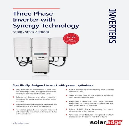 Solar Edge 3 Phase Inverter Datasheet | PDF